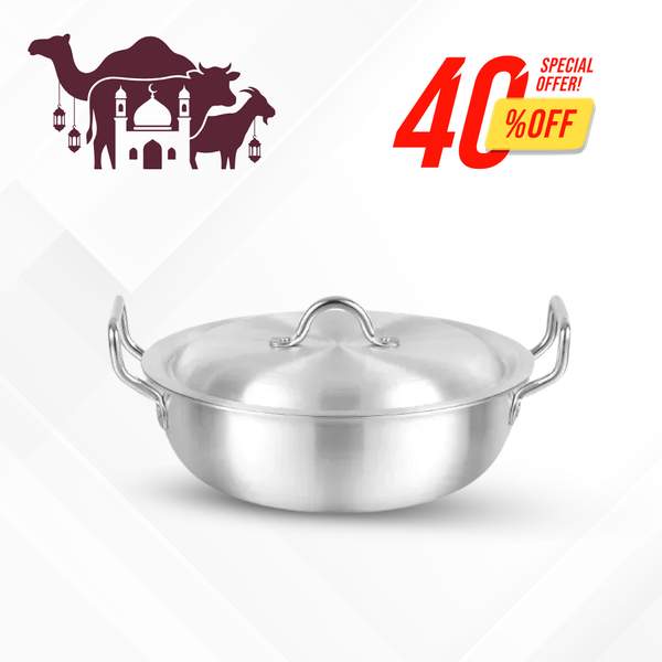 2pcs Metal Finish Super Wok (Karahi) in 6 Sizes