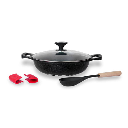 5pcs Die-Cast Wok (Karahi) with 5 Colors & 2 Sizes