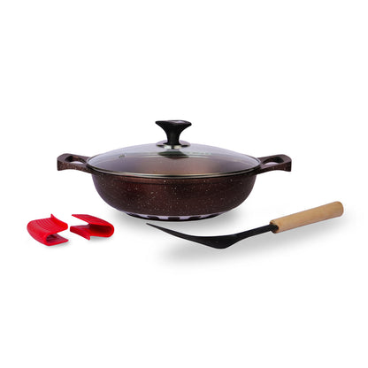 5pcs Die-Cast Wok (Karahi) with 5 Colors & 2 Sizes