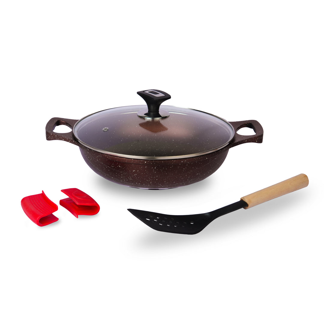 5pcs Die-Cast Wok (Karahi) with 5 Colors & 2 Sizes