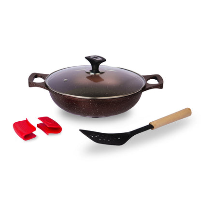 5pcs Die-Cast Wok (Karahi) with 5 Colors & 2 Sizes