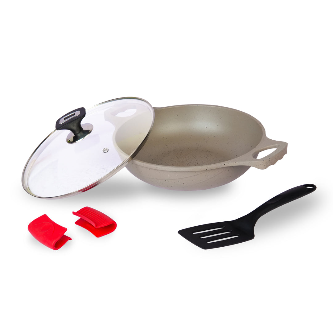 5pcs Die-Cast Wok (Karahi) with 5 Colors & 2 Sizes