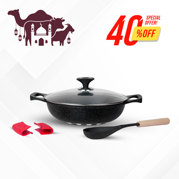 5pcs Die-Cast Wok (Karahi) with 5 Colors & 2 Sizes