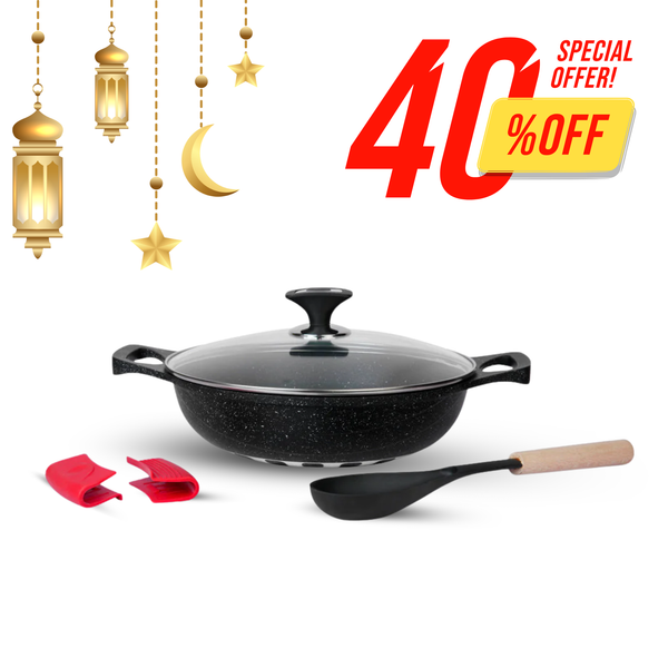 5pcs Die-Cast Wok (Karahi) with 5 Colors & 2 Sizes
